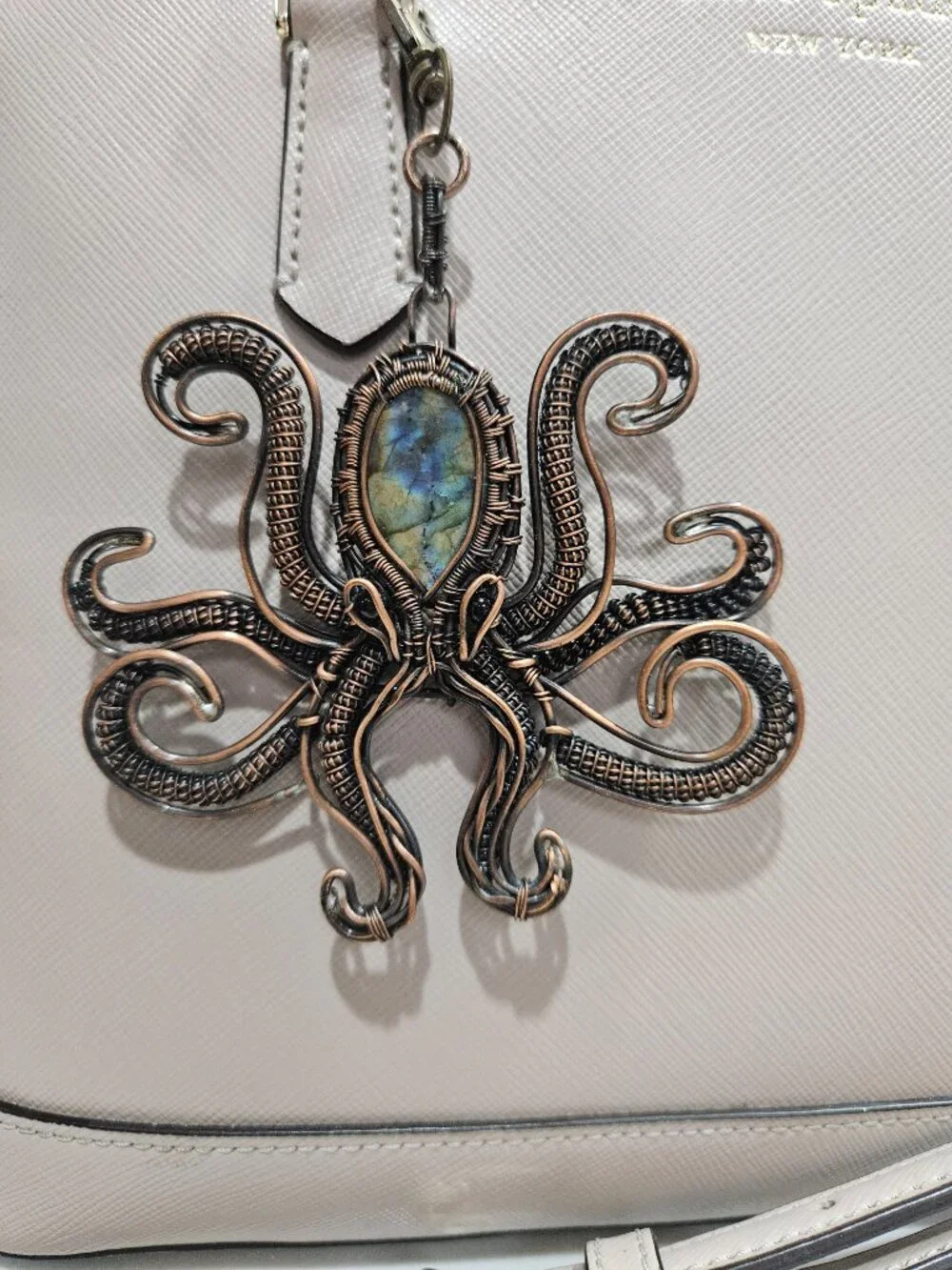 Hand-crafted Labradorite Octopus Charm/Pendant
